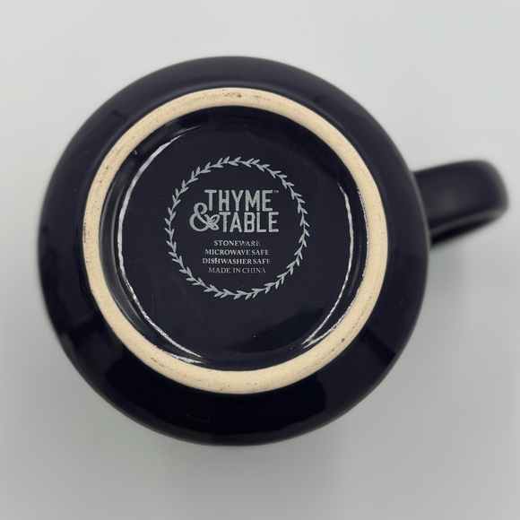 Thyme and Table Blue & White Ceramic Stoneware Mugs 16 oz Set of 3 - Picture 9 of 10